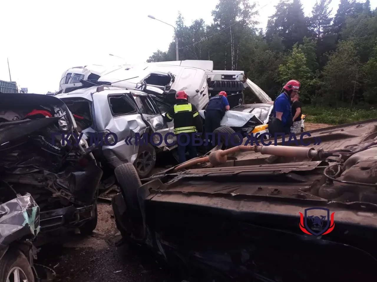 🚨 Внимание! На 43 км Ярославского шоссе, недалеко от поселка #Лесной городского округа #Пушкино прои