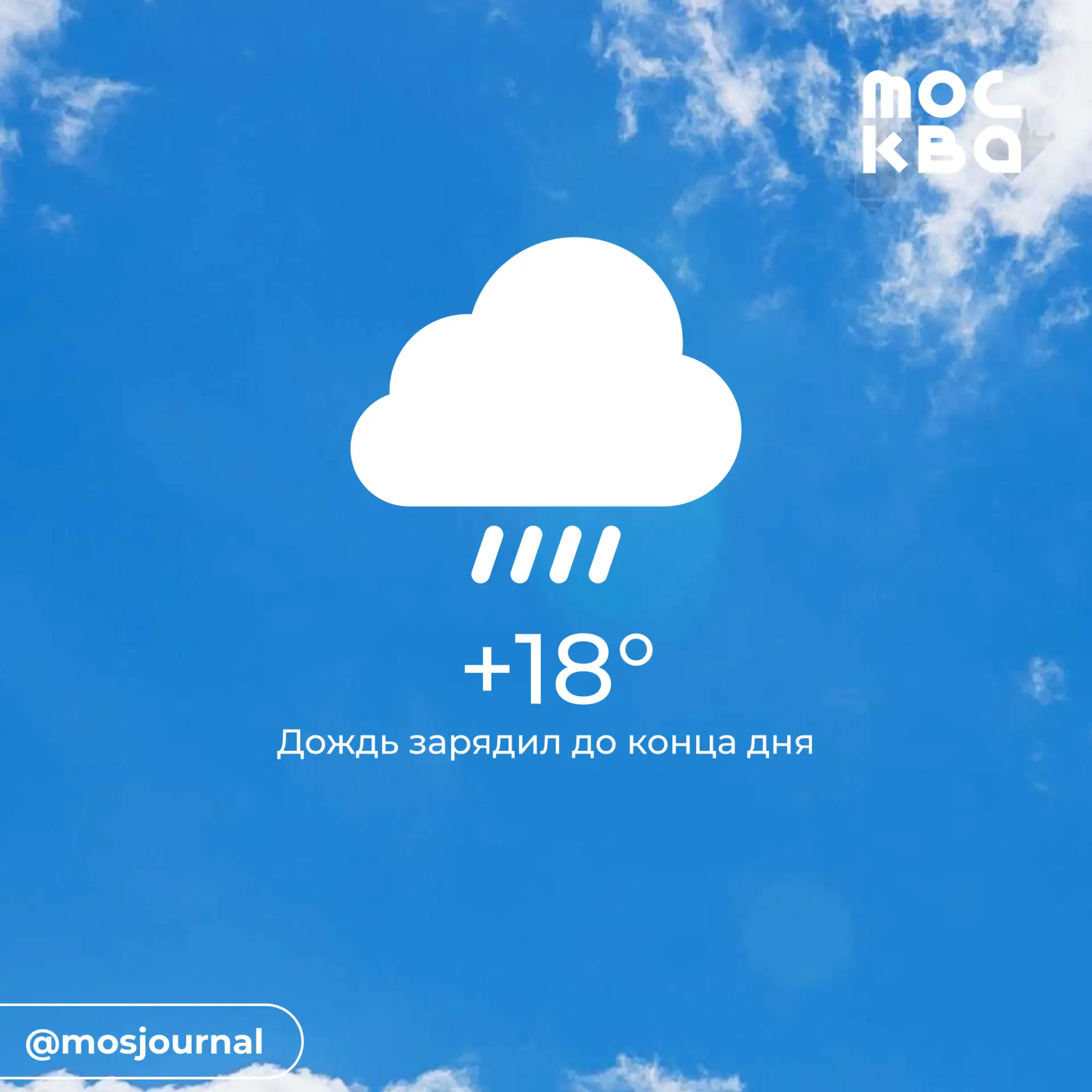 🌧 Доброе утро! День города в Москве начался с проливного дождя и местами порывистого в...