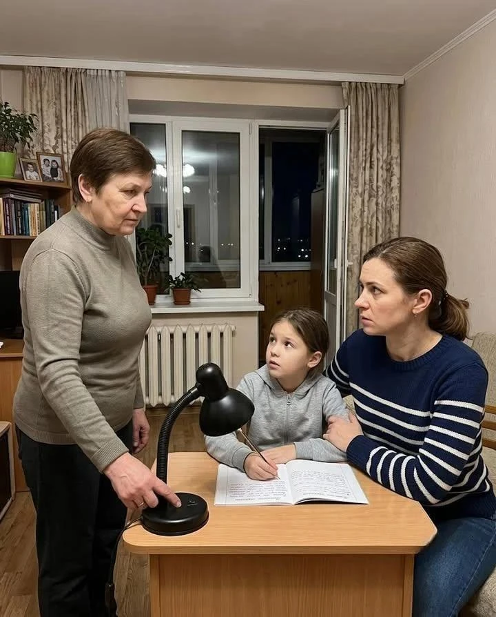 Когда я помогала дочери готовиться к контрольной, свекровь вошла в комнату и выключила ...