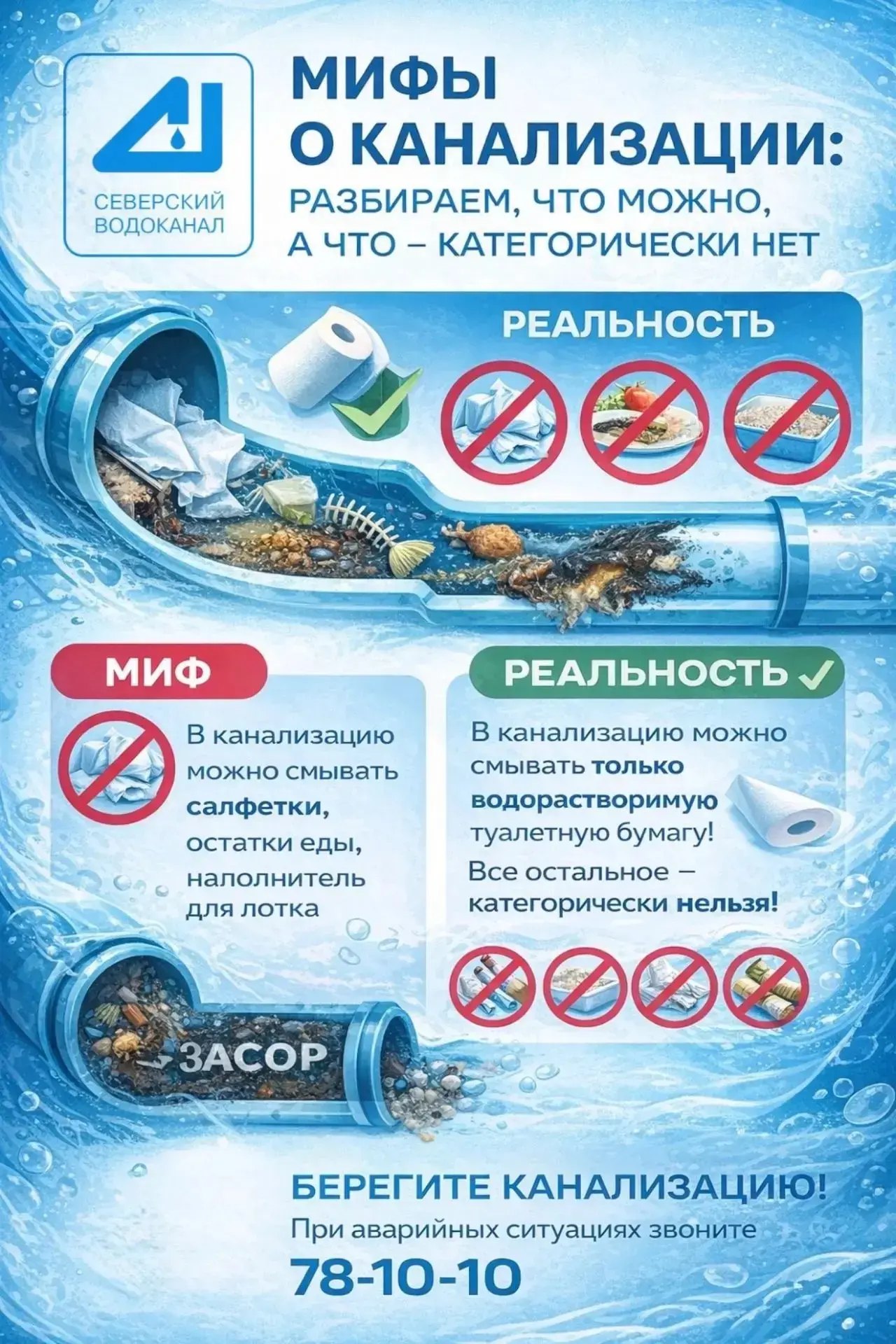 Мифы о канализации: разбираем, что можно, а что – категорически нет.