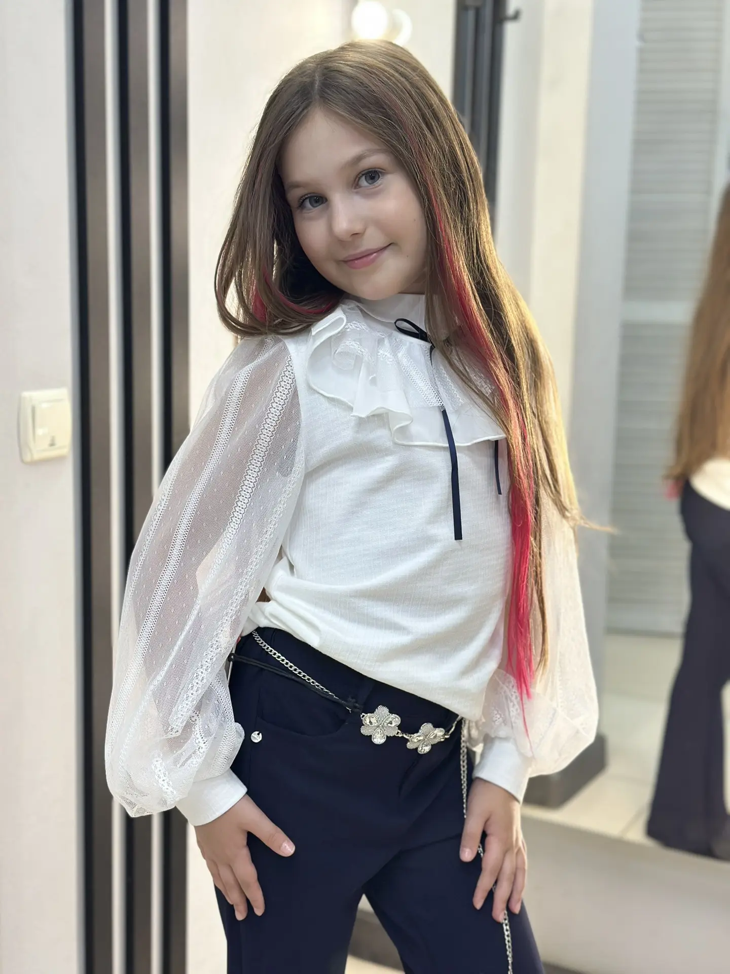 Блузка-трикотаж 
Размеры 116-146 см
🛍️ 2.050₽

Брюки-клеш 👍👍👍
🎨 Синий 
Размеры 122-164 см 
🛍️ 