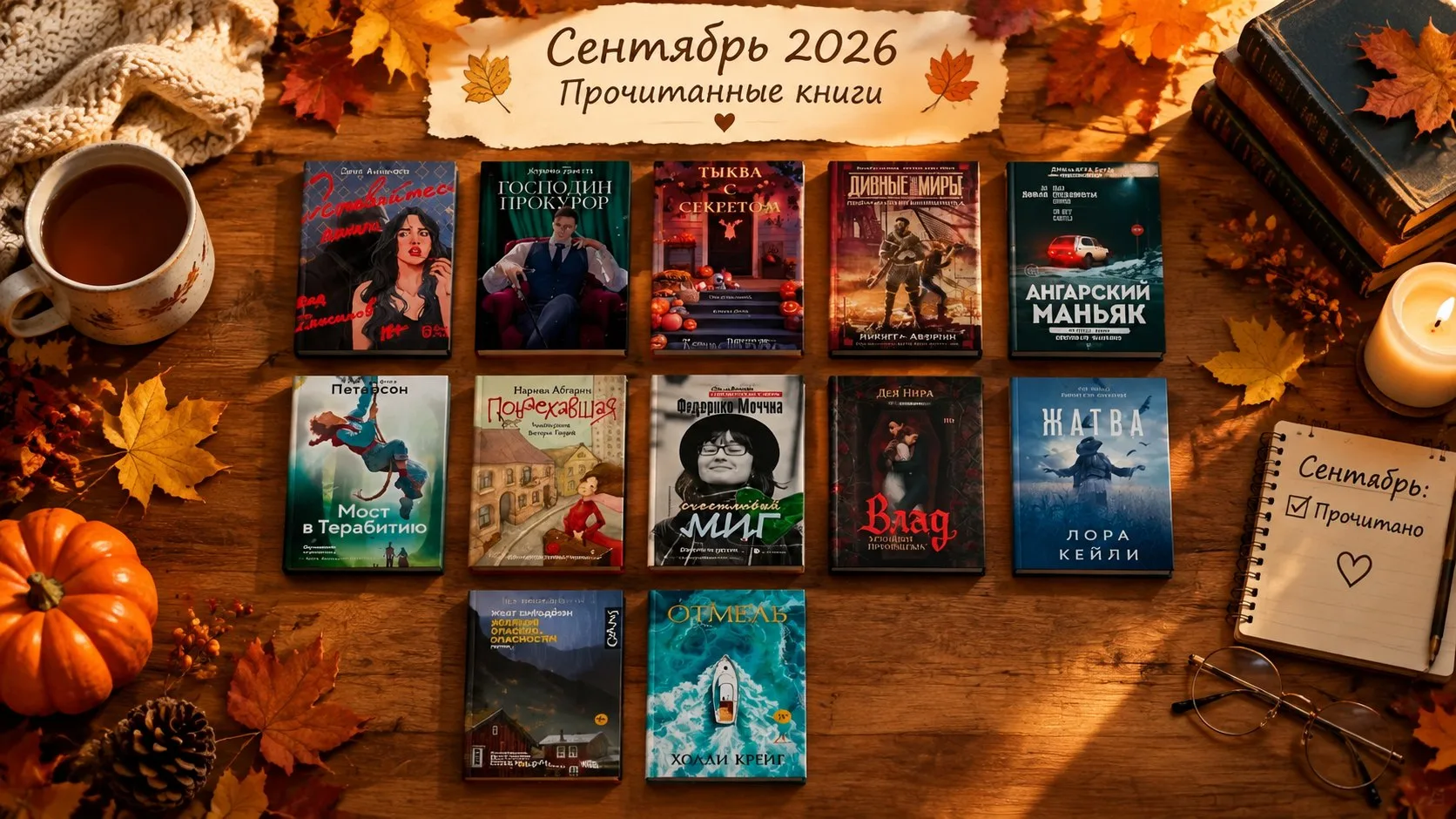 🍂СЕНТЯБРЬ🍂 пролетел абсолютно незаметно и пришло время подводить книжные итоги: