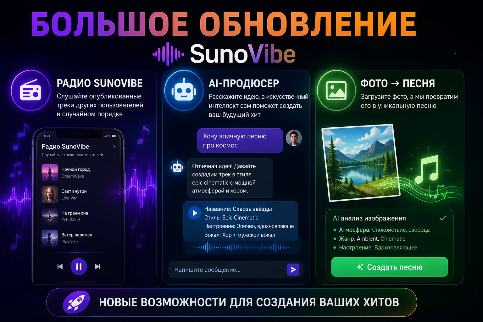 Мы продолжаем развивать SunoVibe и представляем сразу несколько крупных обновлений, кот...