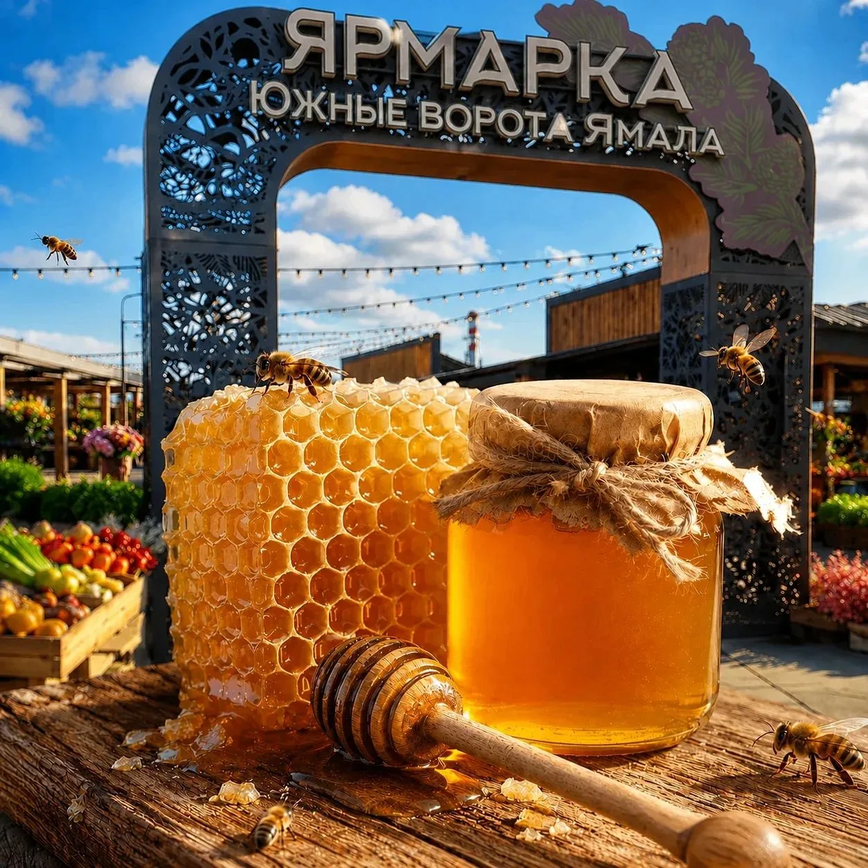 ✨️🍯 На ярмарке «Южные ворота Ямала» — мёд для крепкого здоровья.