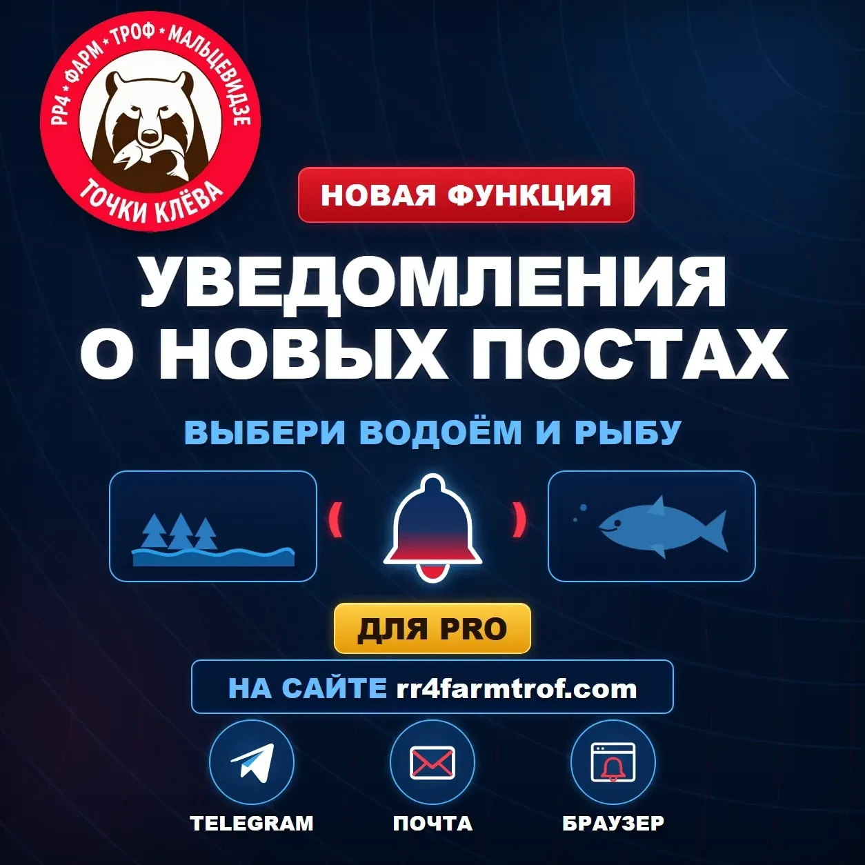 🔔 Уведомления о новых постах по выбранной рыбе и водоёму