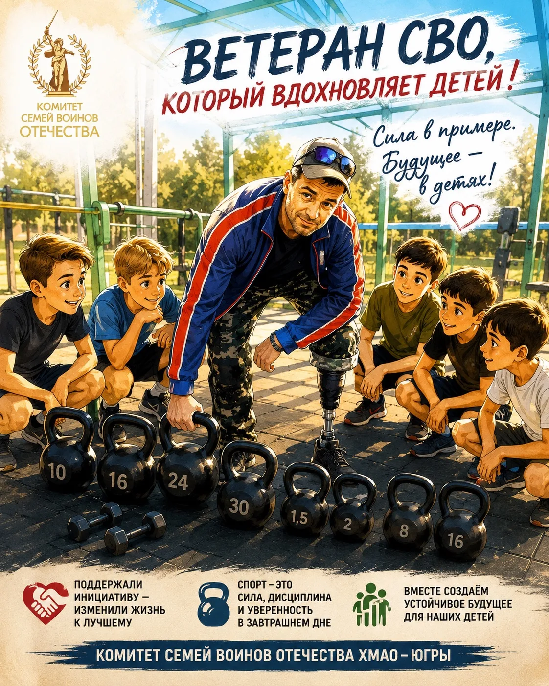 🏋️ Ветеран СВО, который вдохновляет детей