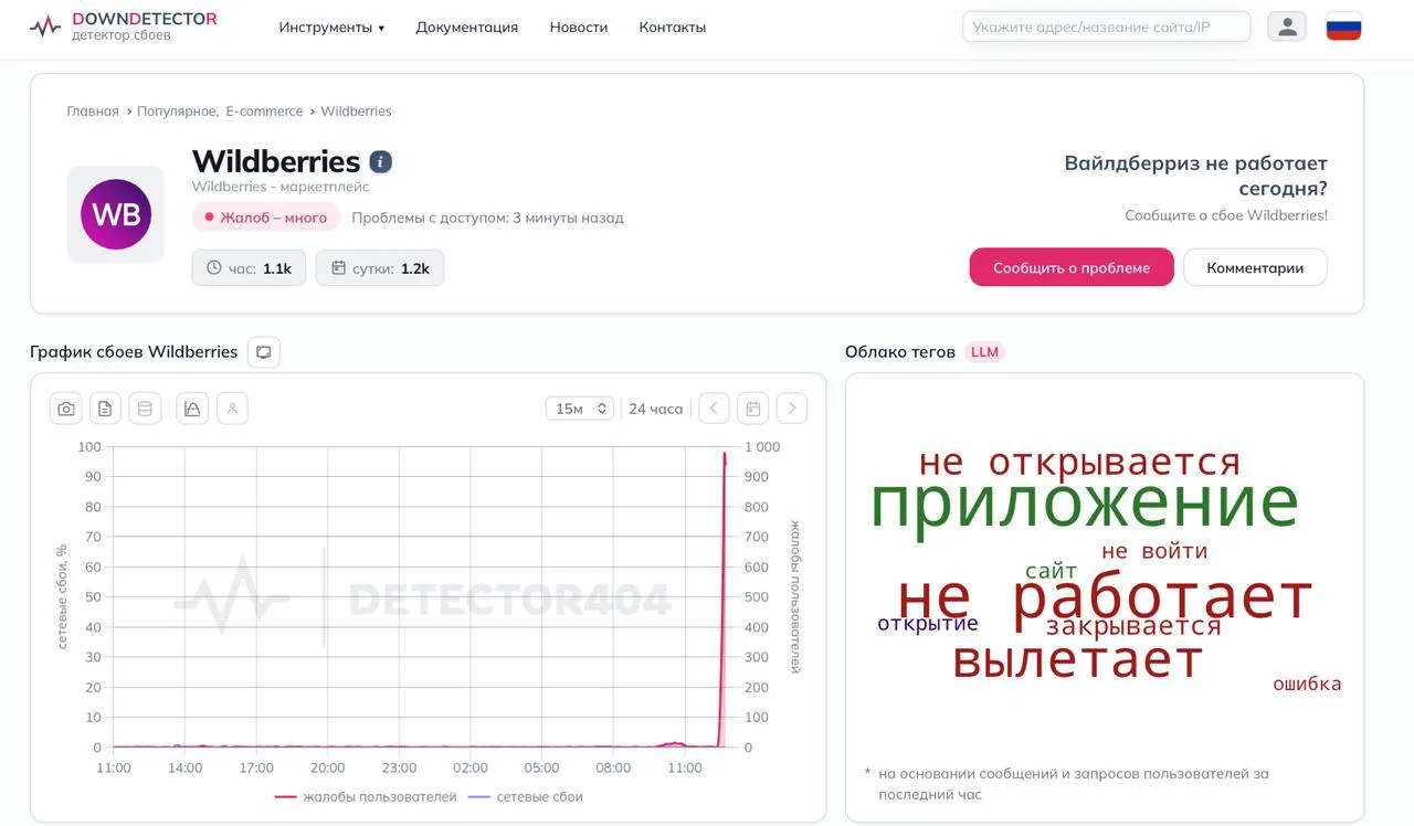 Сообщается о сбое в работе Wildberries: не прогружаются карточки товаров. Некоторые пользователи так