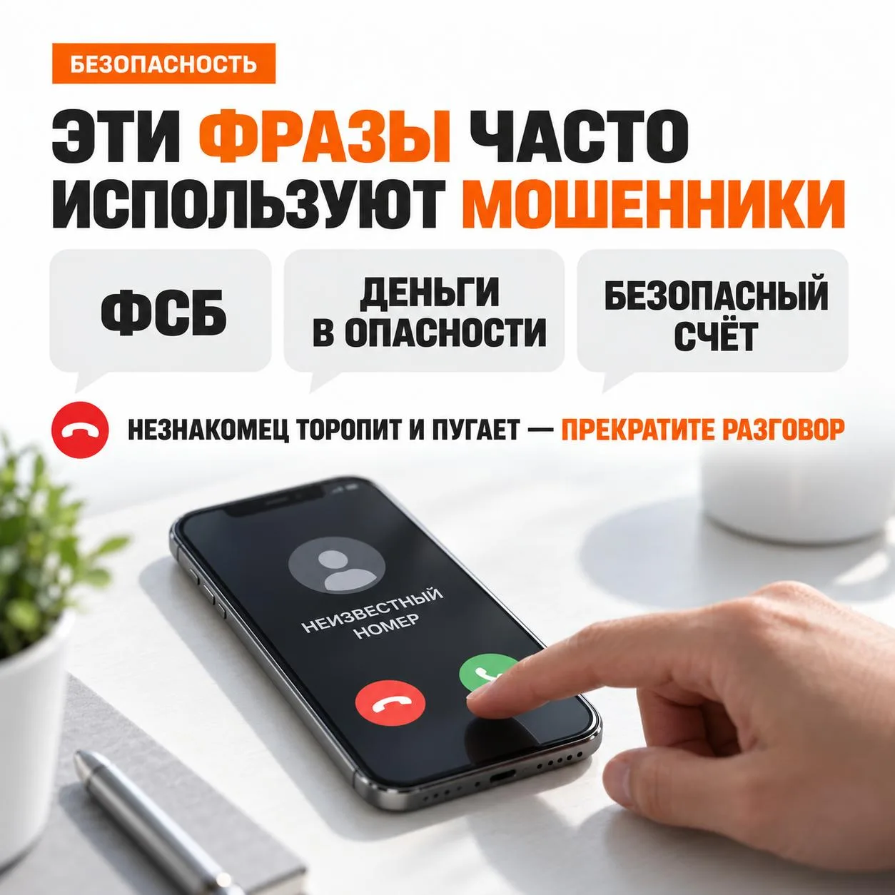 📞 «ФСБ», «деньги в опасности» и «безопасный счёт» назвали одними из главных фраз мошен...