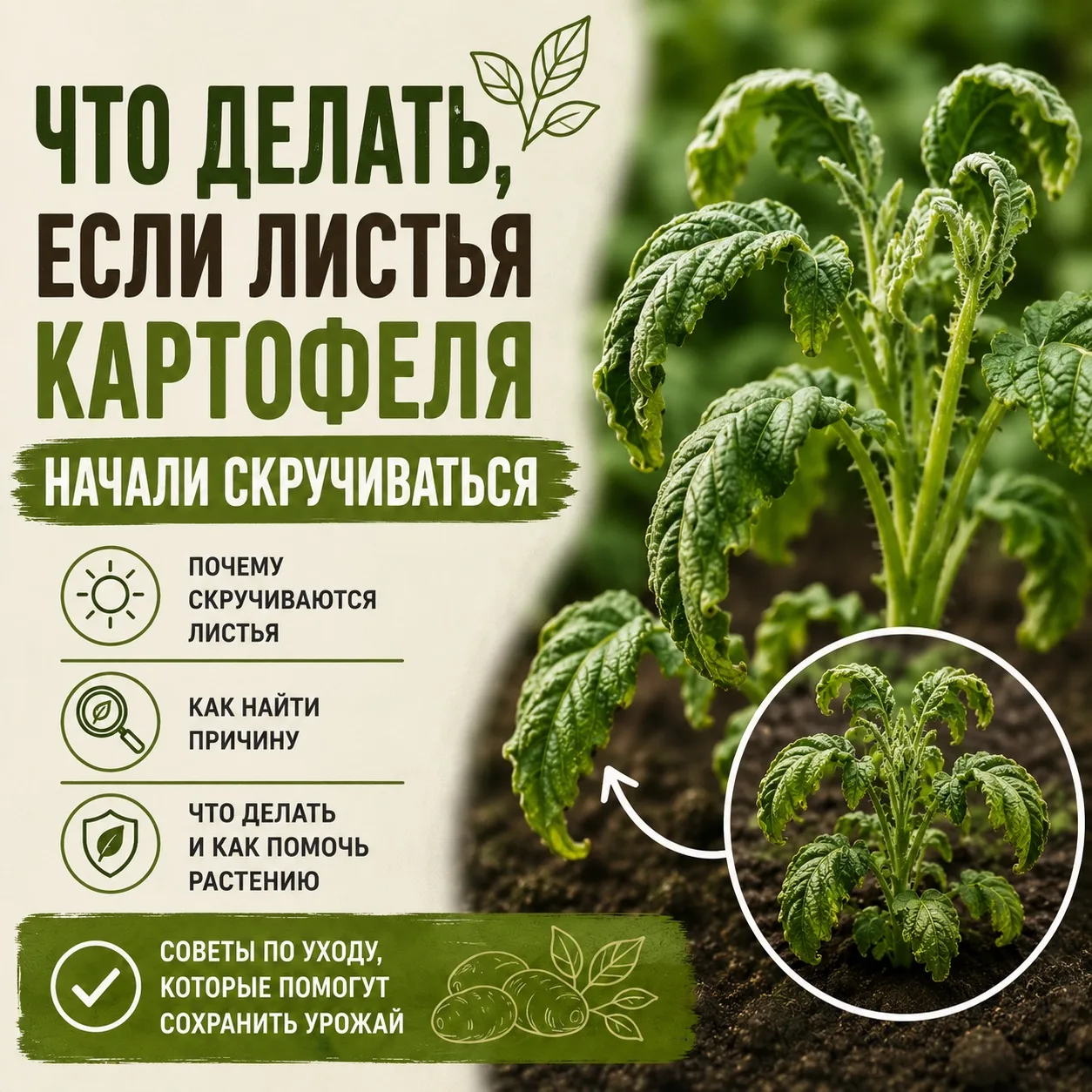 Листья картофеля начали скручиваться? 🥔