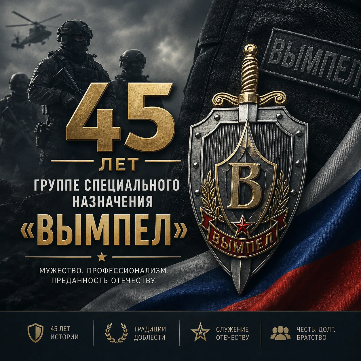 Сегодня отмечается 45-летие со дня образования группы специального назначения «Вымпел» ...