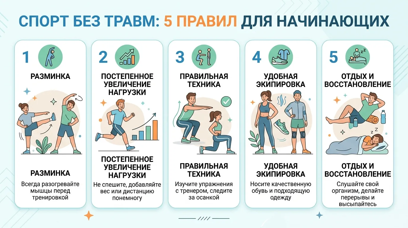 Спорт без травм: 5 правил для начинающих