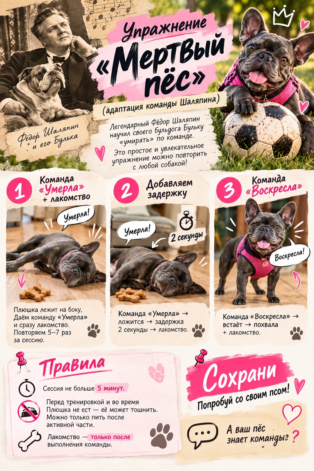 Упражнение «Мертвый пёс» (адаптация команды Шаляпина)