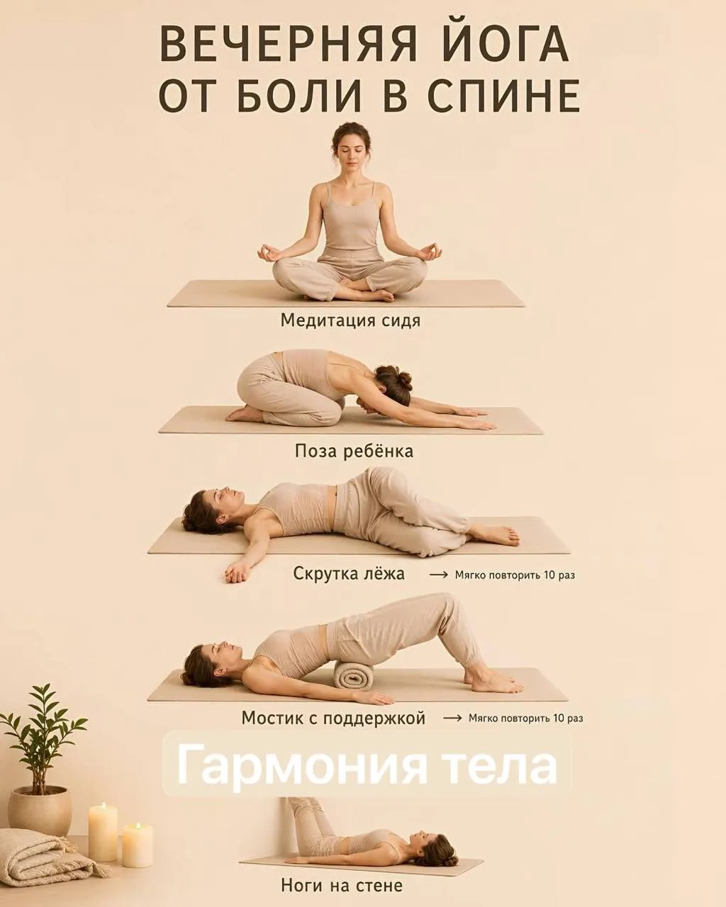7 минут для расслабления спины без напряжения.  Подойдёт, если: • есть напряжение в спине • ощущаетс