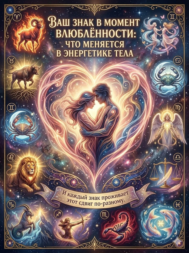 💓  Ваш знак в момент влюблённости: что меняется в энергетике тела