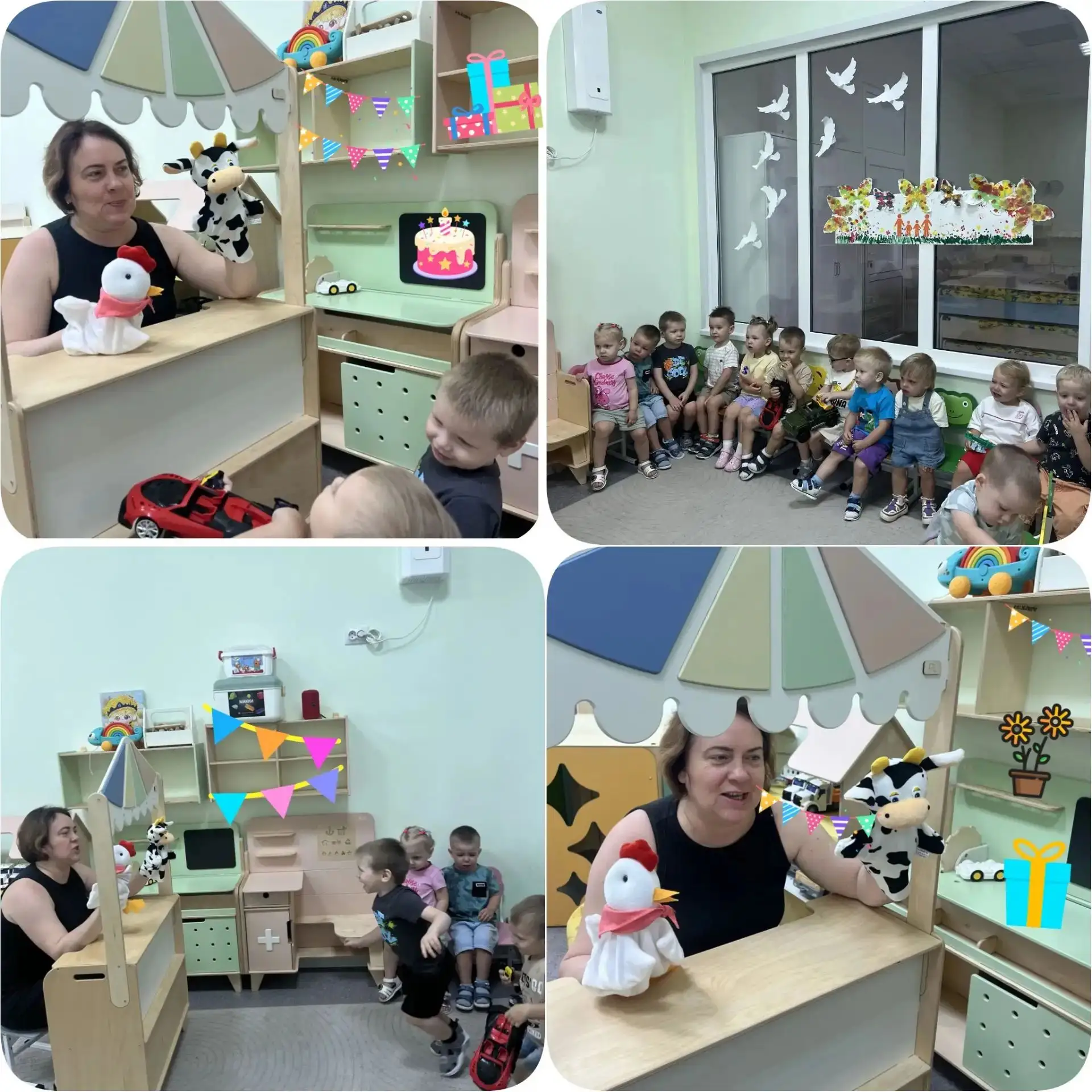 Магия кукольного театра для самых маленьких ✨🎭

Когда игрушки на руках воспитателей оживают, в груп