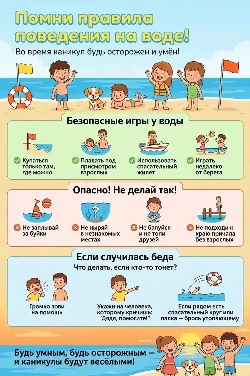 «Почему нужно дружить с правилами на воде» 
 
Лето — это солнце, речка, море и радость. Вода — лучши