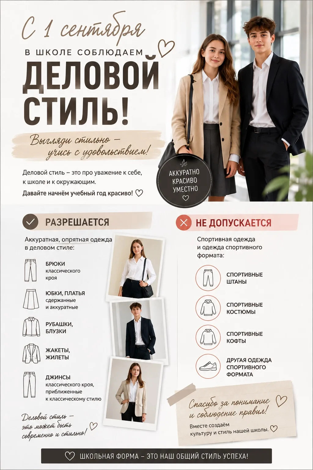 ✨ С 1 сентября — одеваемся красиво и по-деловому!