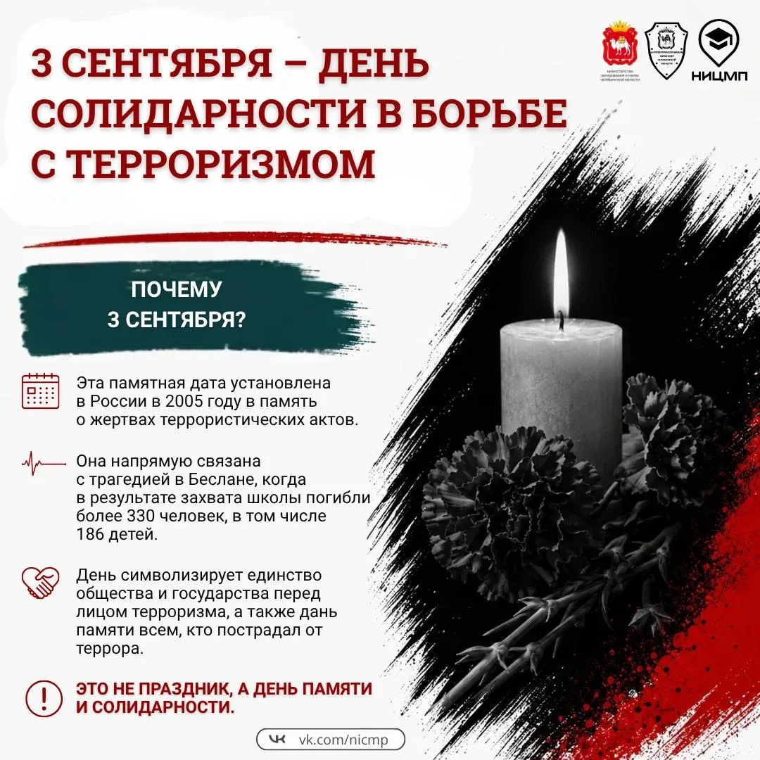 🕯3 сентября – День солидарности в борьбе с терроризмом,.памятная дата.