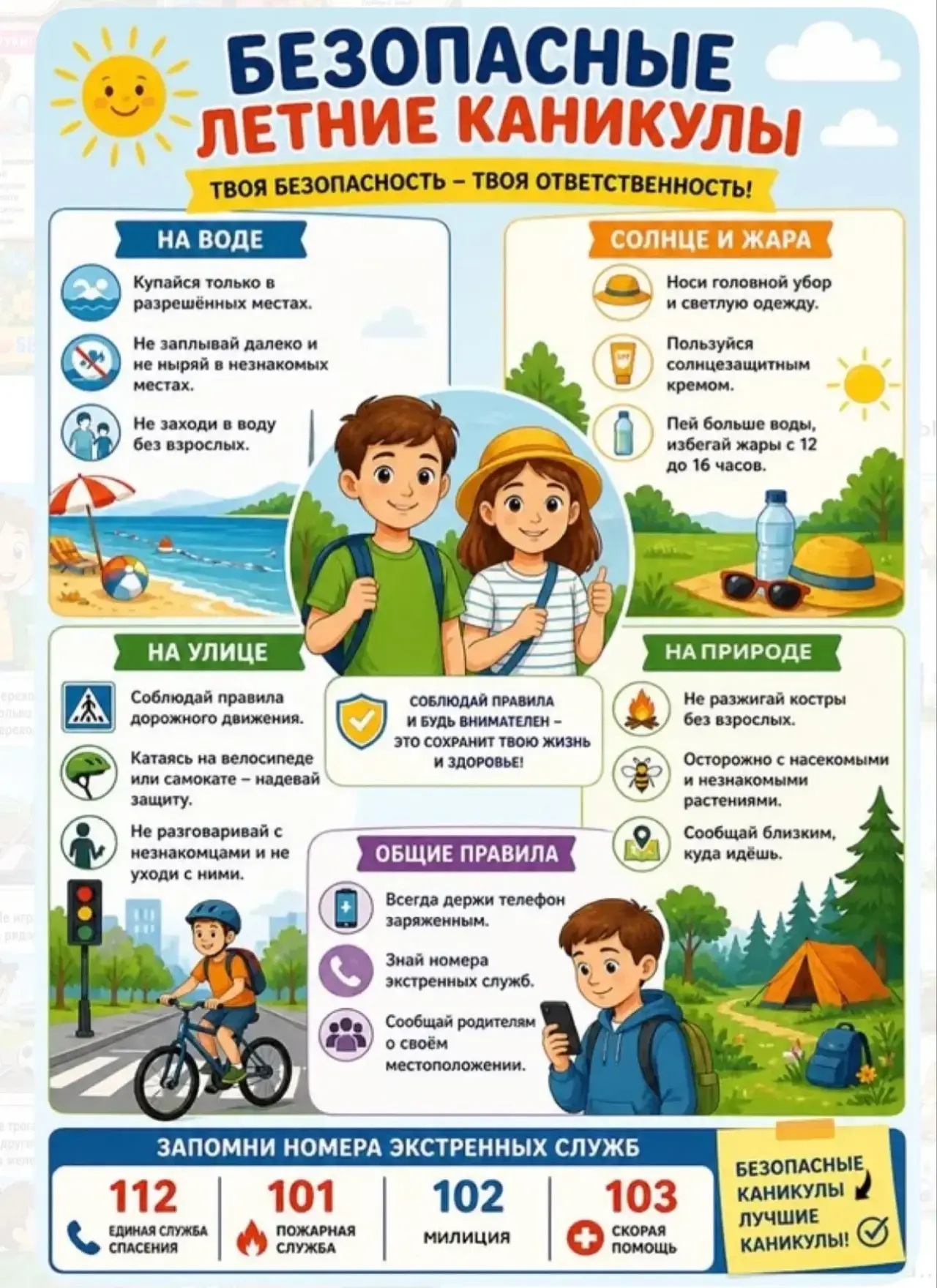 Безопасные летние каникулы !