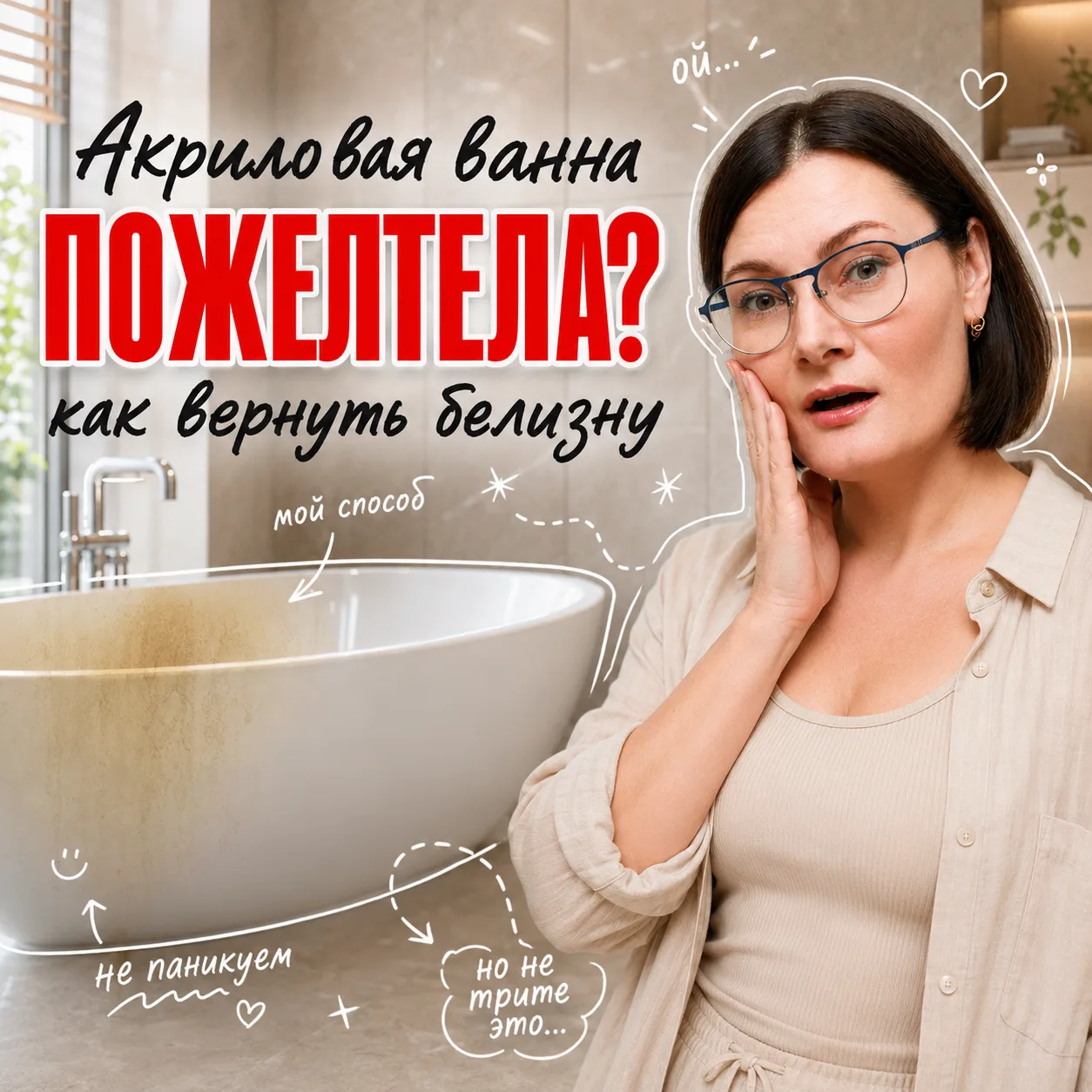 Пожелтела акриловая ванна?
