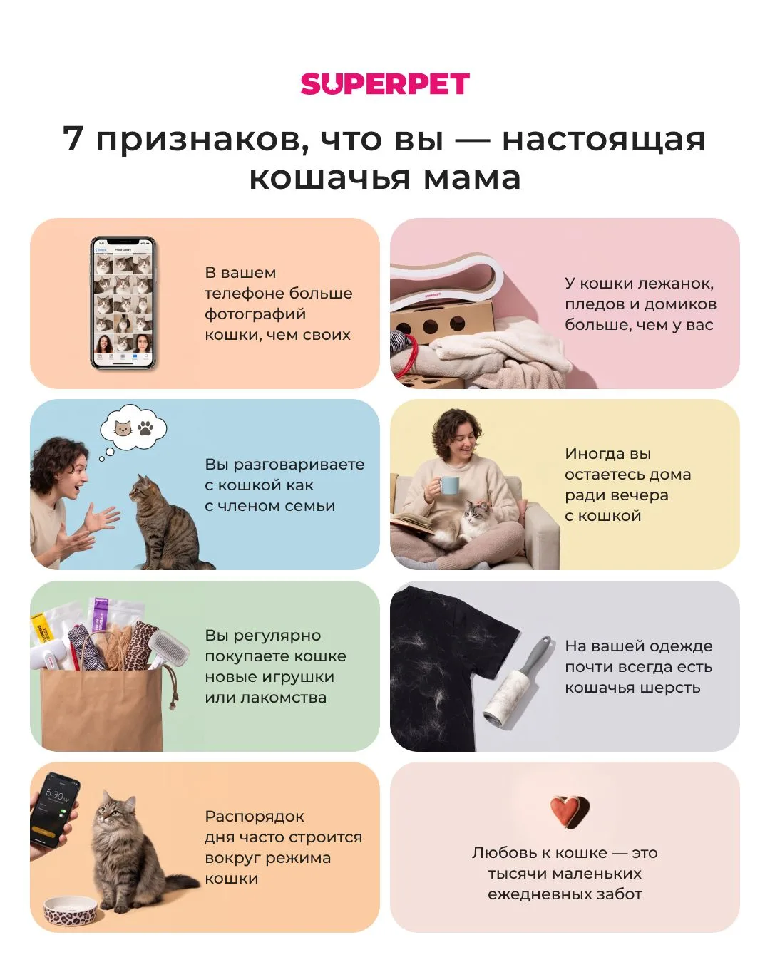 7 признаков, что вы — настоящая кошачья мама