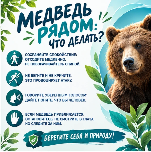 ☝Правила поведения при встрече с хищником — в карточках!