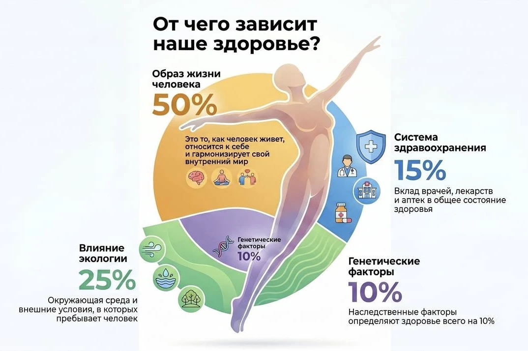 📊 Как вы думаете, от чего больше всего зависит наше здоровье?