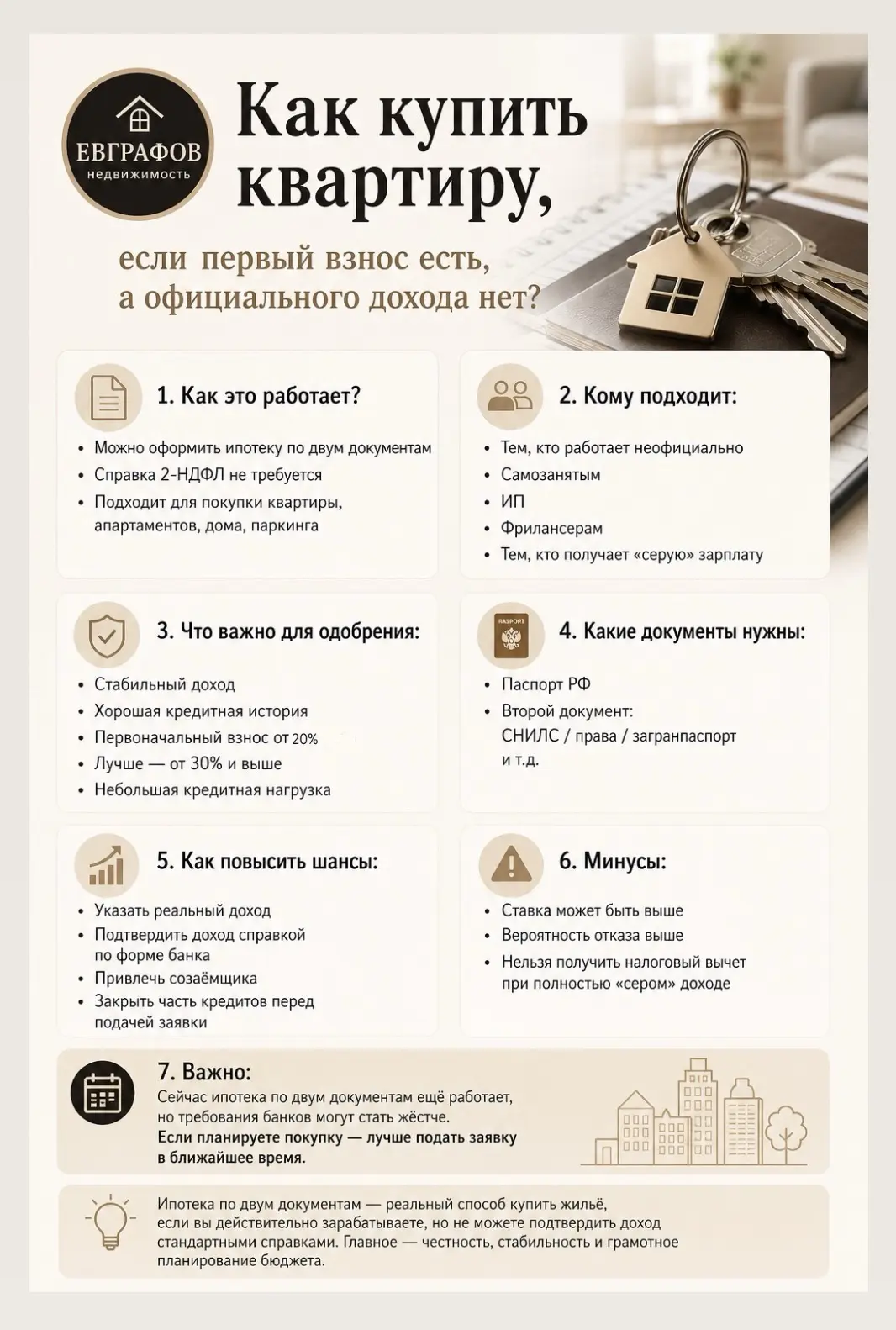 Как купить квартиру, если первый взнос есть, а официального дохода нет?
