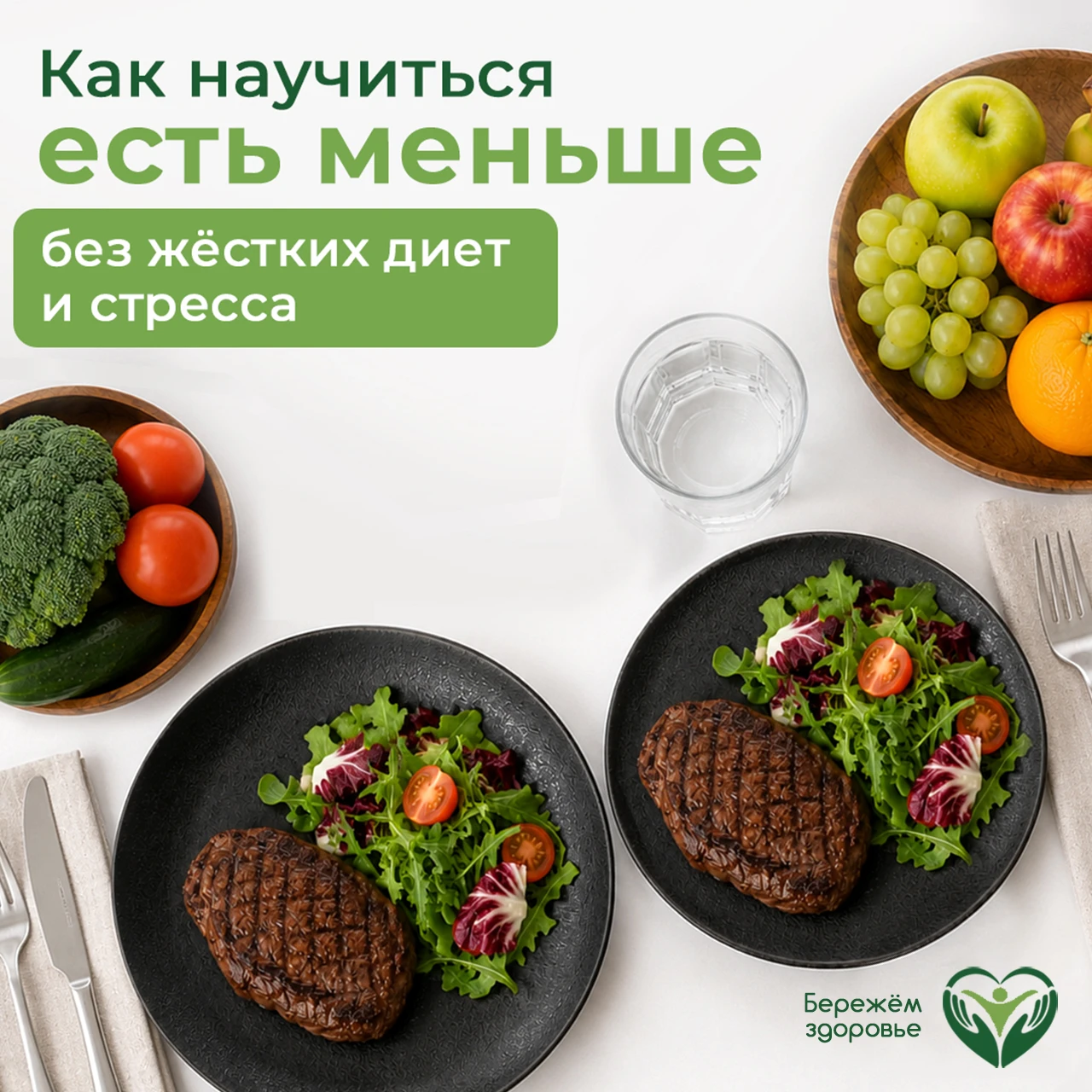 🥗 Хитрости, которые помогут есть меньше