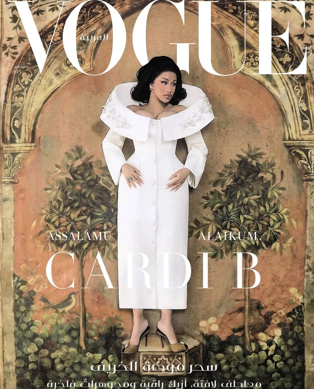 Грустноватая Карди Би на обложке Vogue Arabia. С первого взгляда распознала почерк Силь...