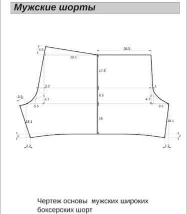 Выкройка мужских трусов.