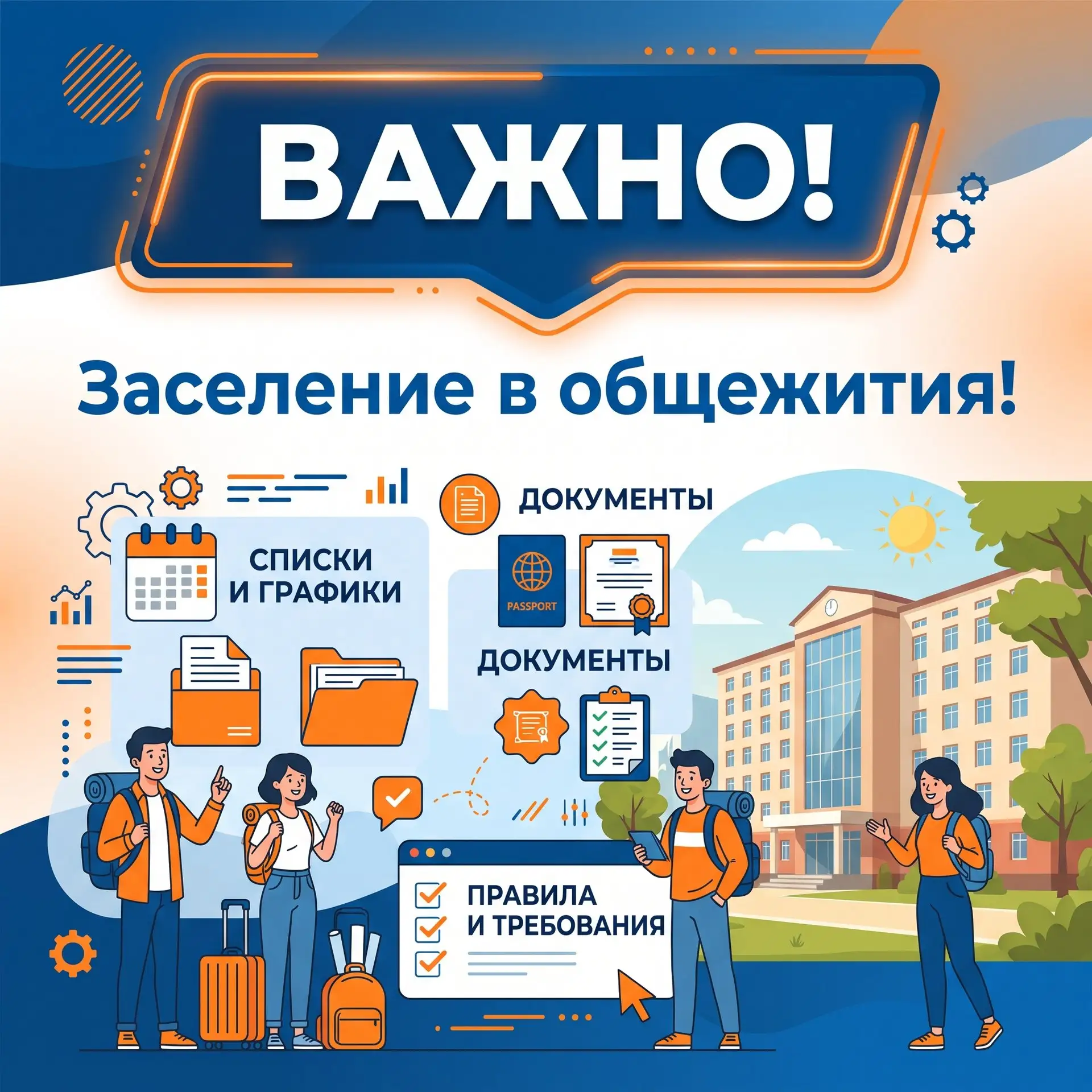 📋 ВАЖНО! Заселение в общежития!