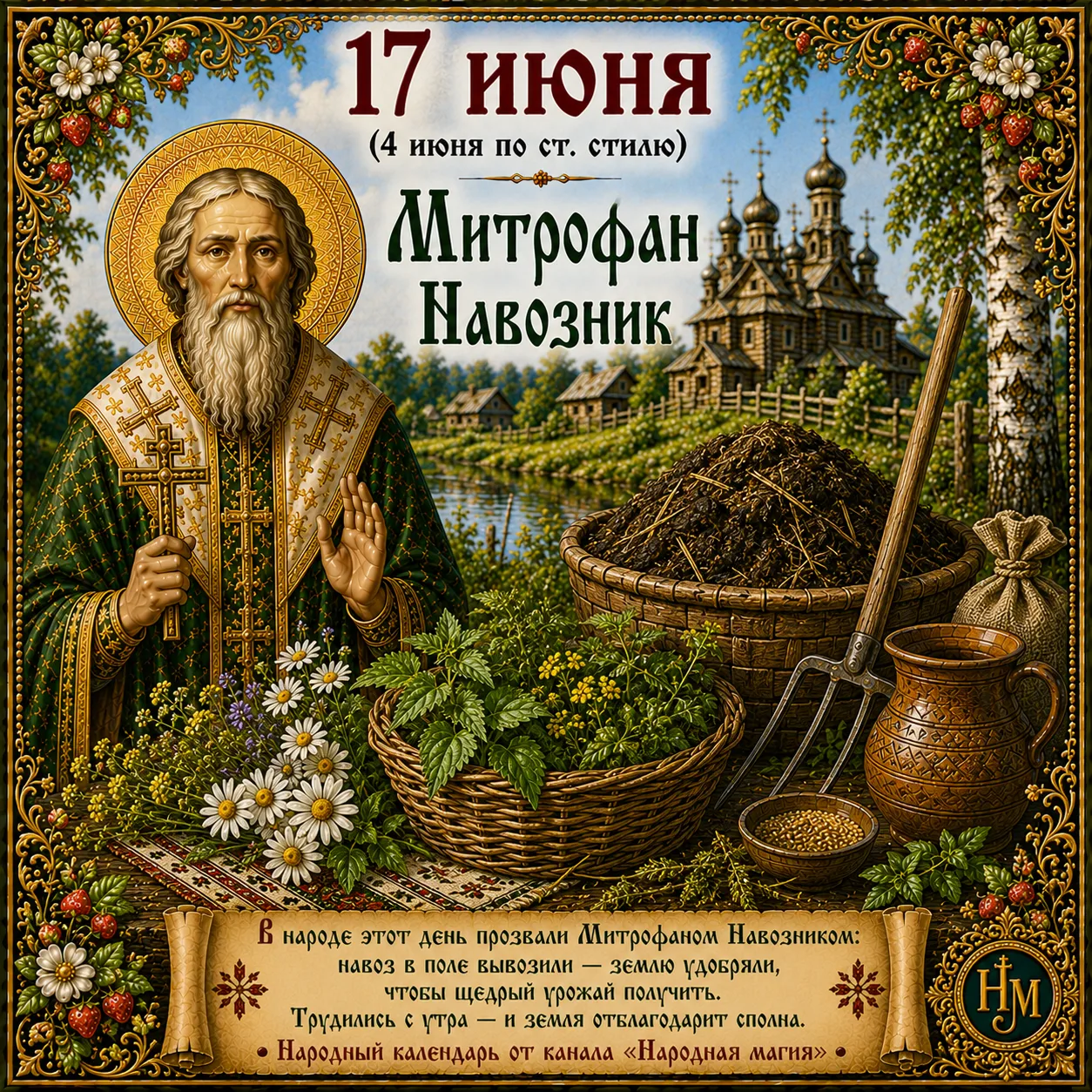 📅 Что можно и нельзя делать 17 июня (Митрофан Навозник): народные приметы