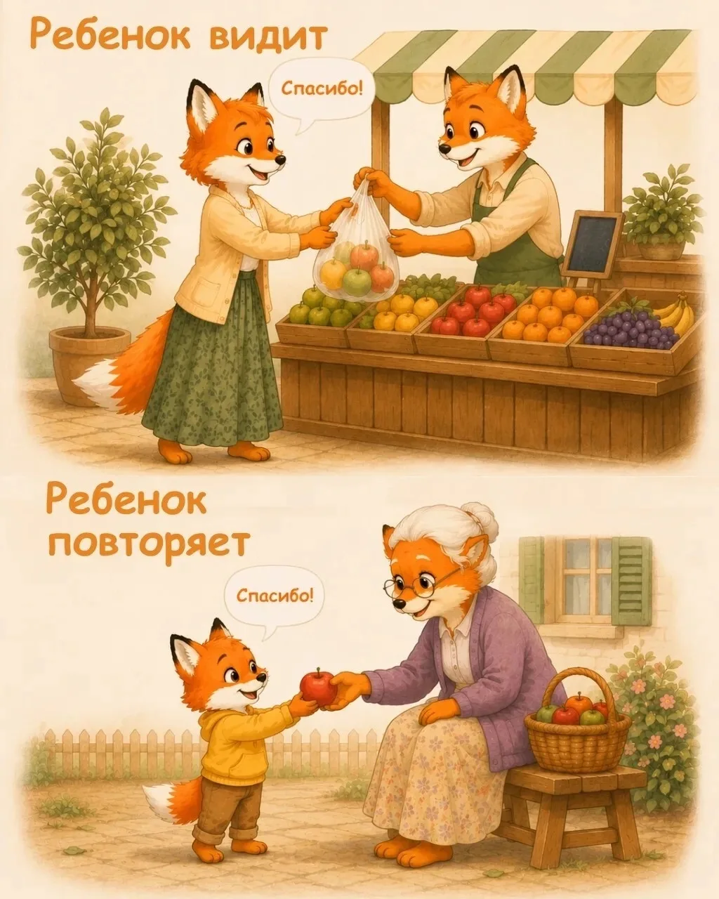 🌱  Личный пример – самый понятный язык для ребёнка.

Дети повторяют то, что видят рядом каждый день