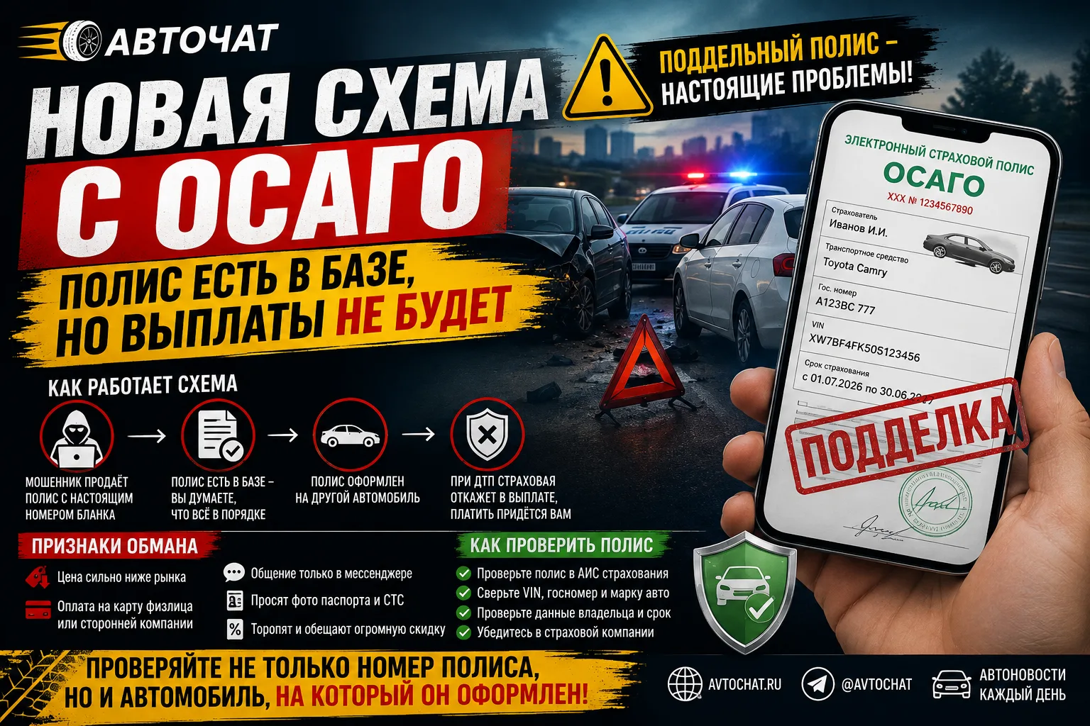 Новая схема с ОСАГО: полис есть в базе, но выплаты по нему не будет
