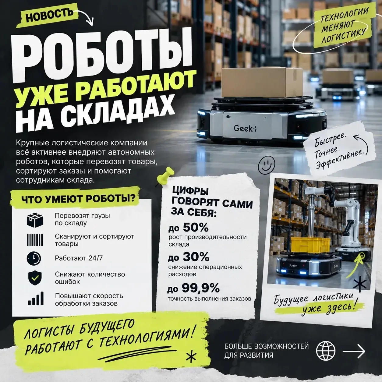 Думаете, роботы на складе — это фантастика? 🤖