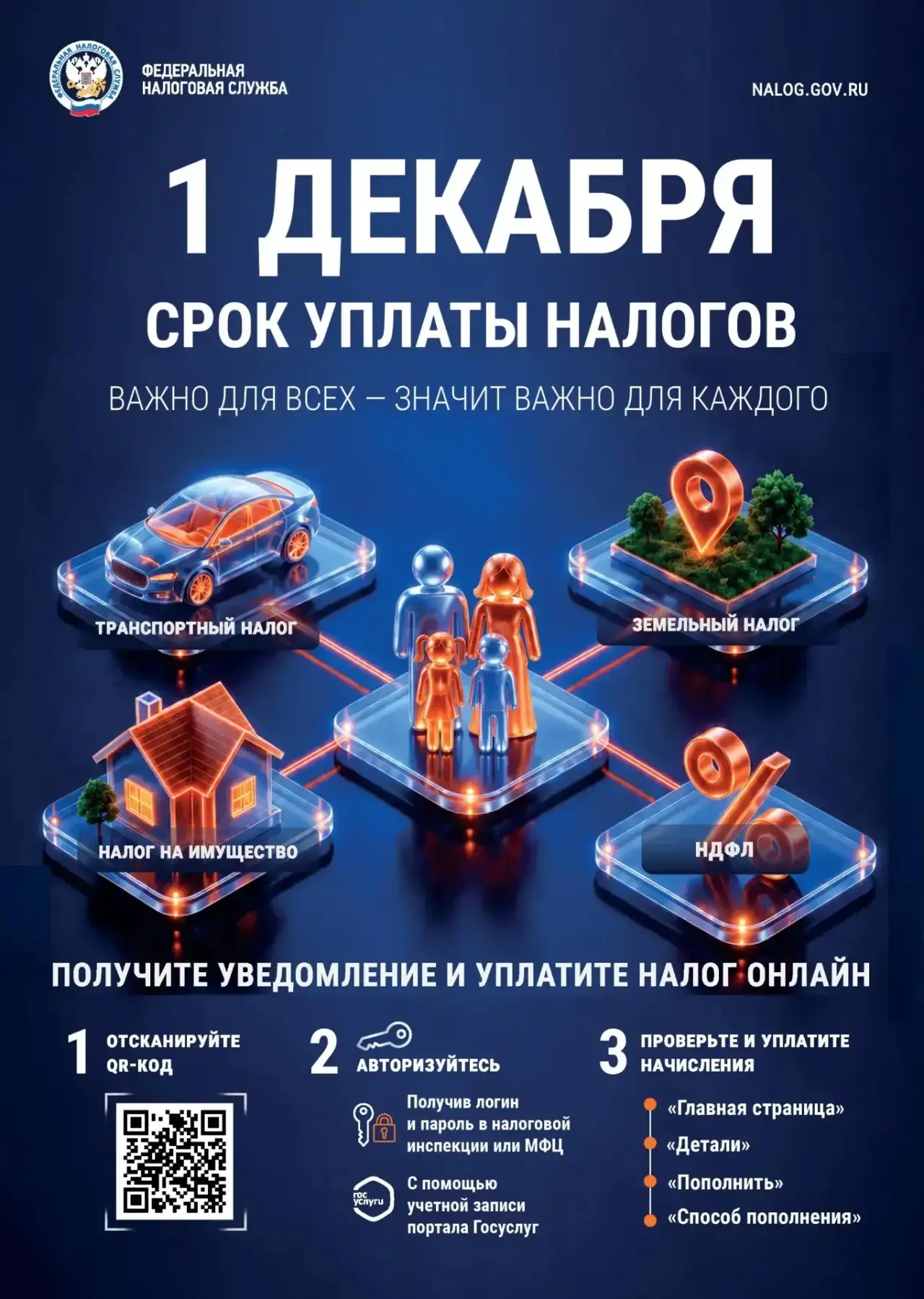 📌1 декабря 2026 года — крайний срок уплаты налогов!