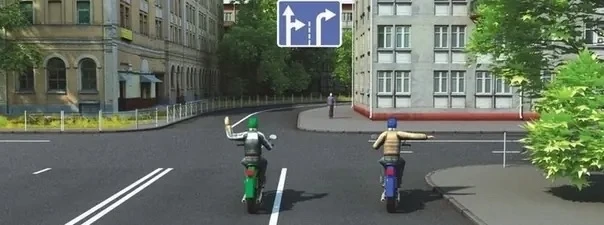 Освежаем знания ПДД 😉  ВОПРОС - О каких дальнейших своих действиях сигнализирует мотоциклист, находя