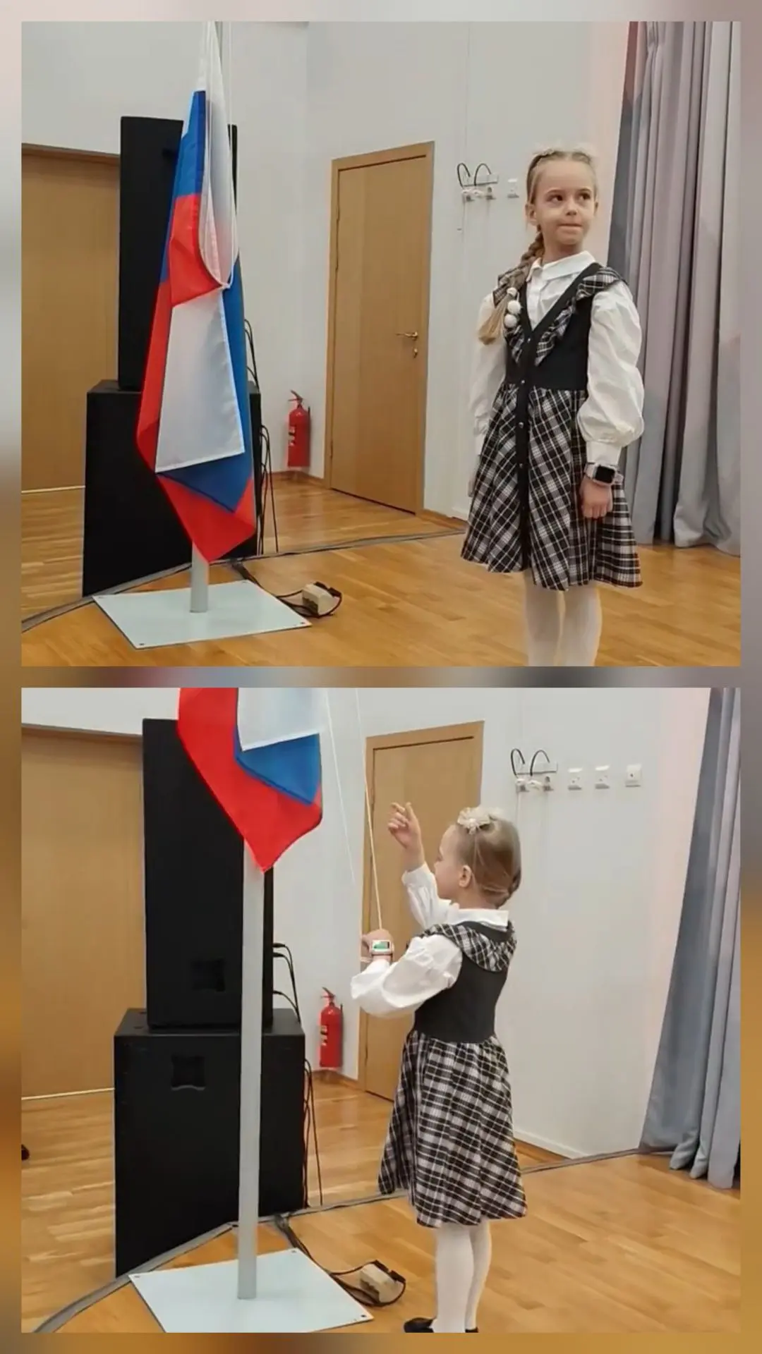 👫 Итоги недели в начальной школе   🇷🇺 Открыла учебную неделю на еженедельной церемонии поднятия флаг