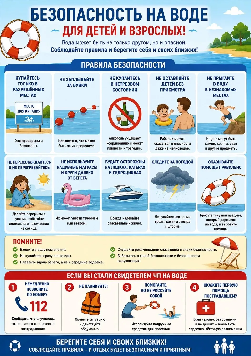 🌊 Безопасность на воде - ответственность каждого!