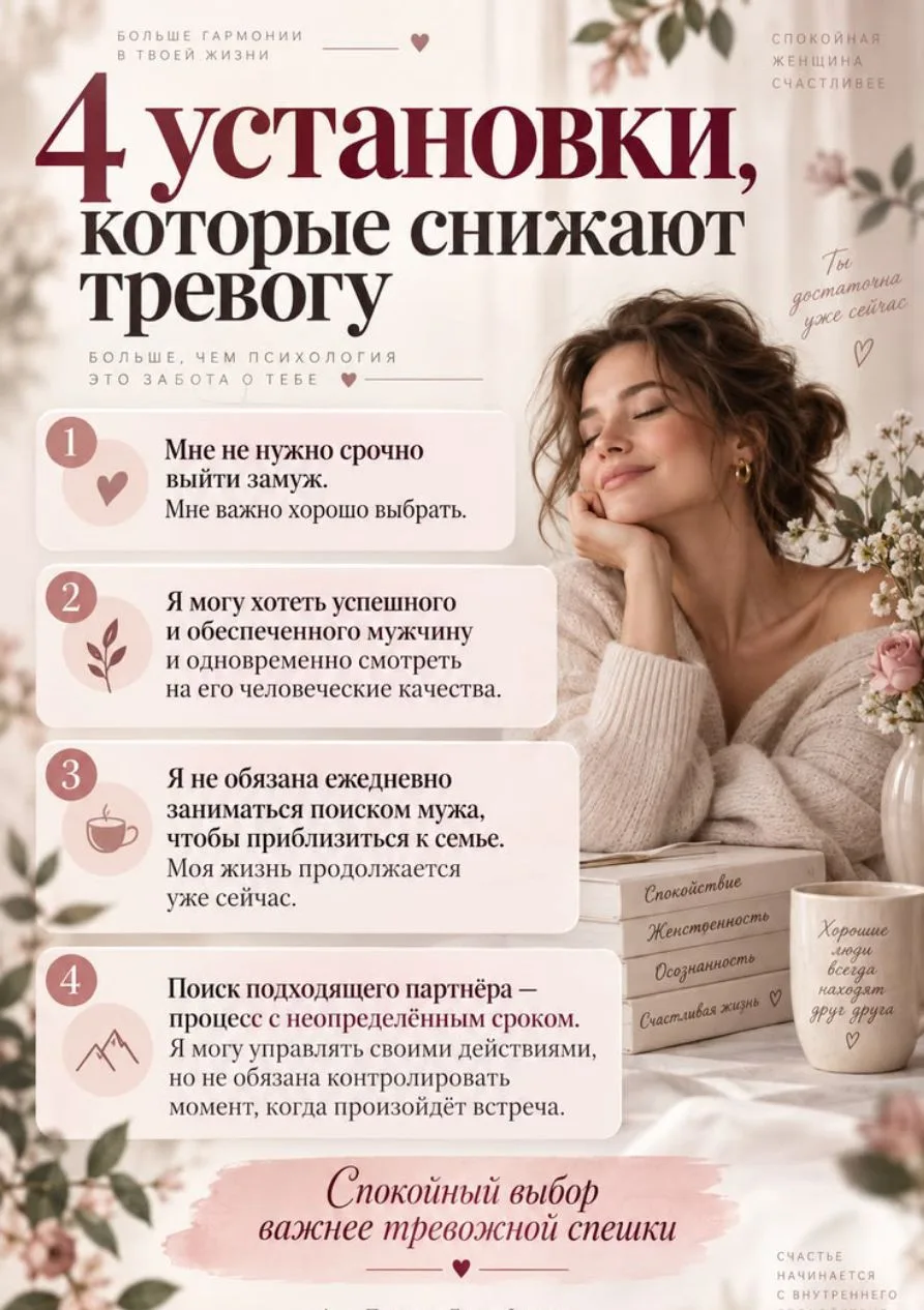 Установки, которые снижают тревогу 🚨