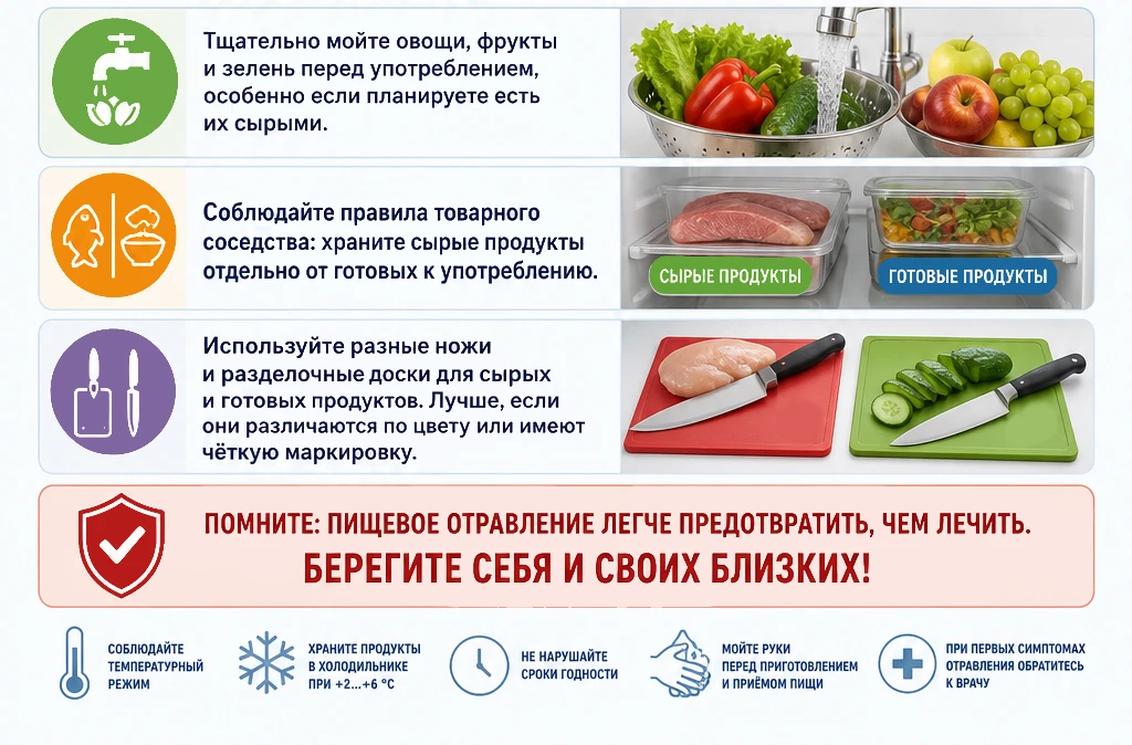 Советы по безопасному хранению продуктов: как избежать пищевого отравления   Пища — это не только ис