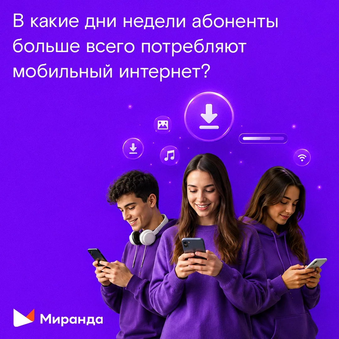 📱Выходные или будни? Узнали, в какие дни и сколько Гб в среднем потребляют абоненты «М...