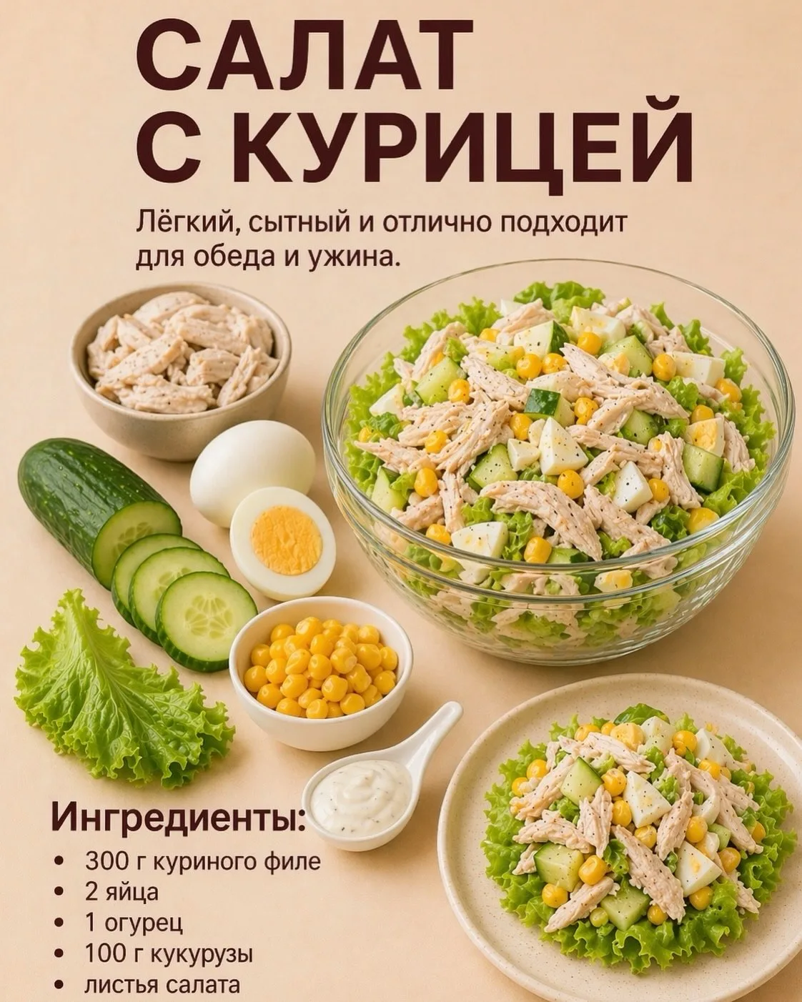 Лёгкие и вкусные салаты на каждый день 🥗