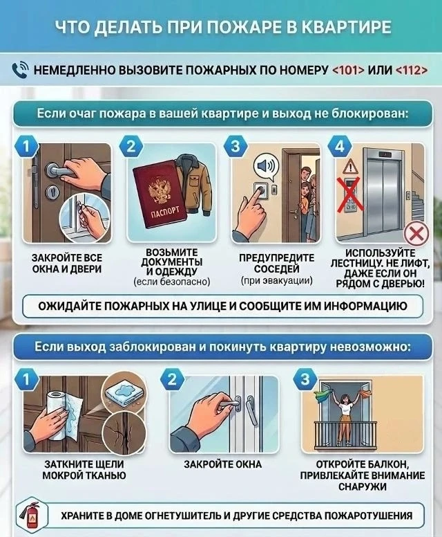 Что делать при пожаре в квартире?