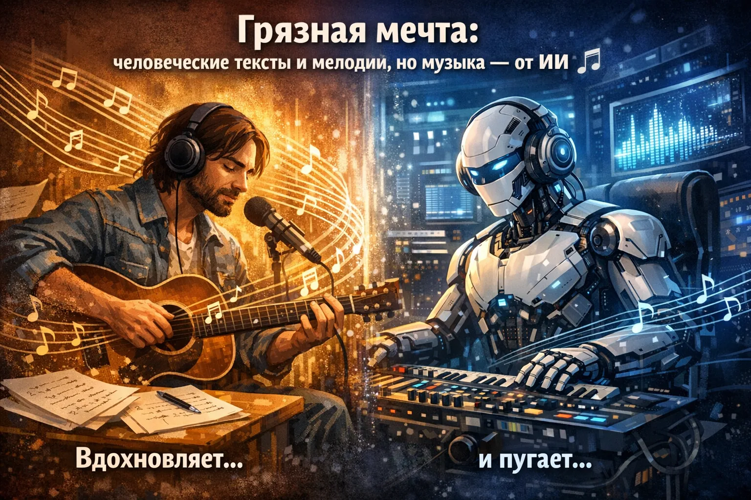 Грязная мечта: человеческие тексты и мелодии, но музыка — от ИИ 🎵