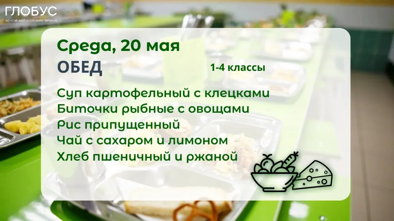 #МенюДня  🥗Школьное меню для 1-4 классов
