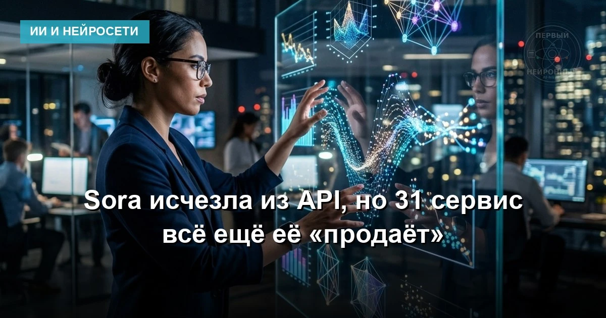OpenAI официально закрыла приложение Sora в апреле, а доступ к API прекратится 24 сентя...