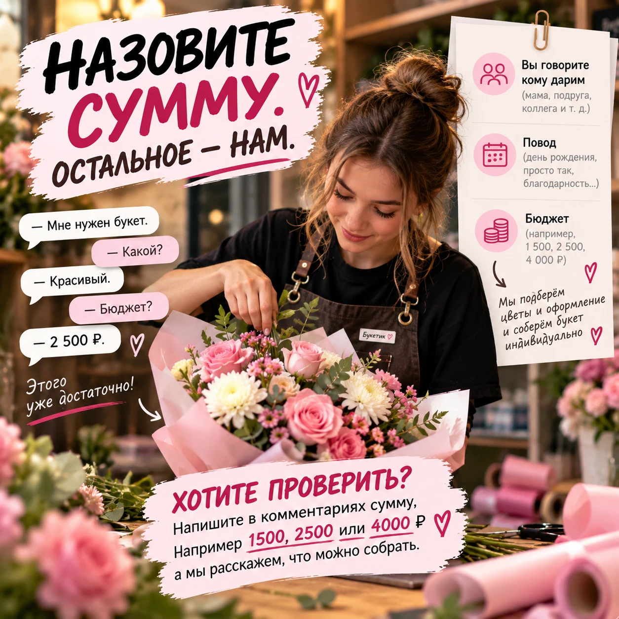 💐 НАЗОВИТЕ СУММУ. ОСТАЛЬНОЕ — НАМ.