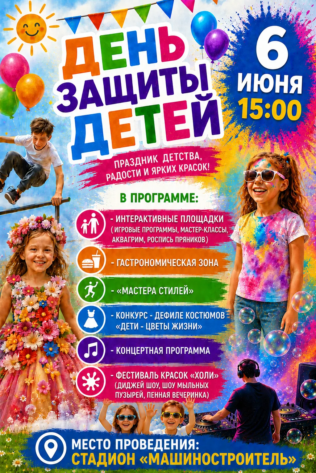 ☀ 6 июня мы отмечаем самый солнечный и радостный праздник — День защиты детей!